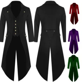 Riolio suit New Men's Fashion Overcoat Windbreaker Steampunk Gothic Style Coat Men's Vintage Dress