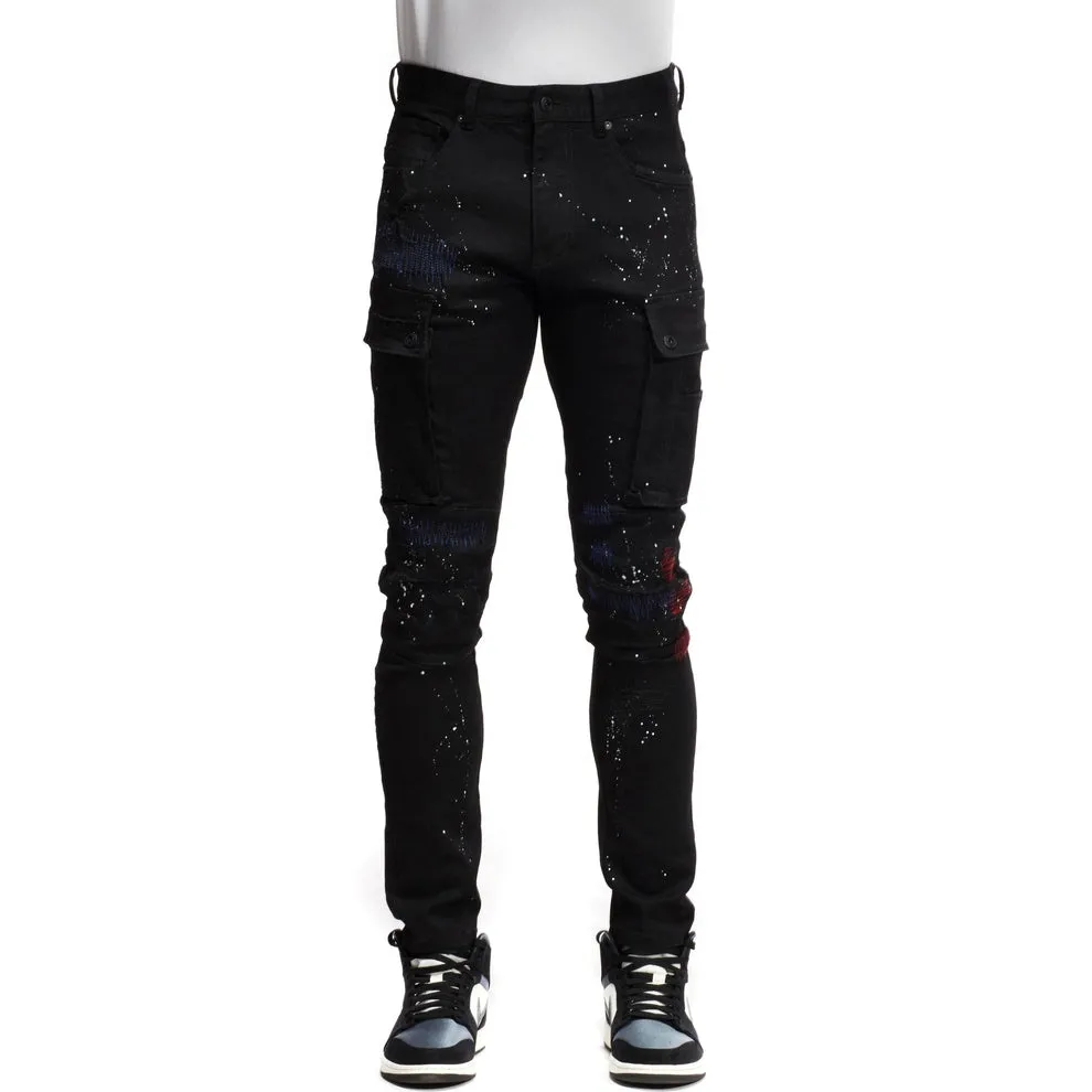 Rip & Repair Cargo Pants - Black