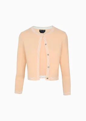 Rosemarie - Cardigan Sweater with White Diamond Trim Details