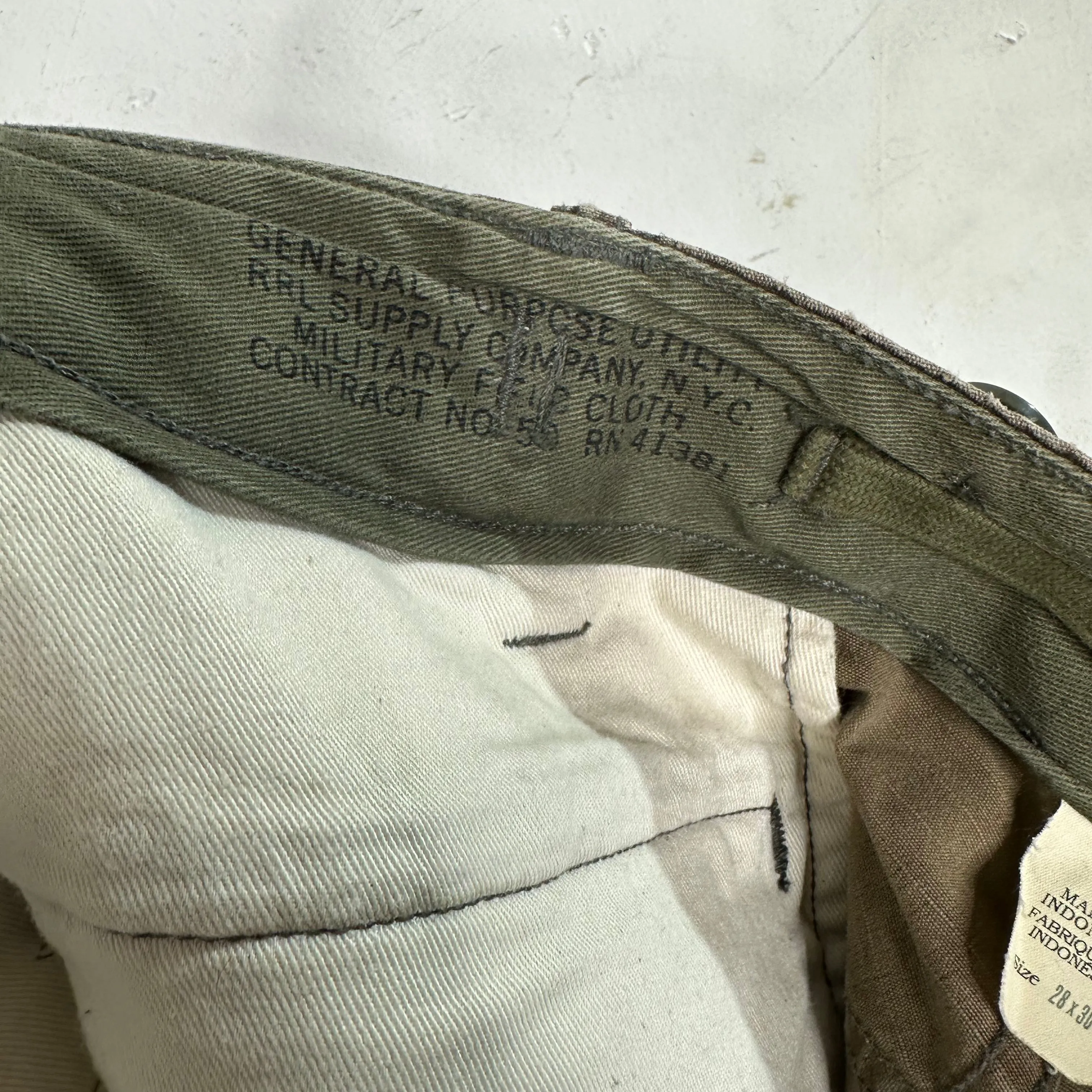 RRL Army Fatigue Cargo Pants