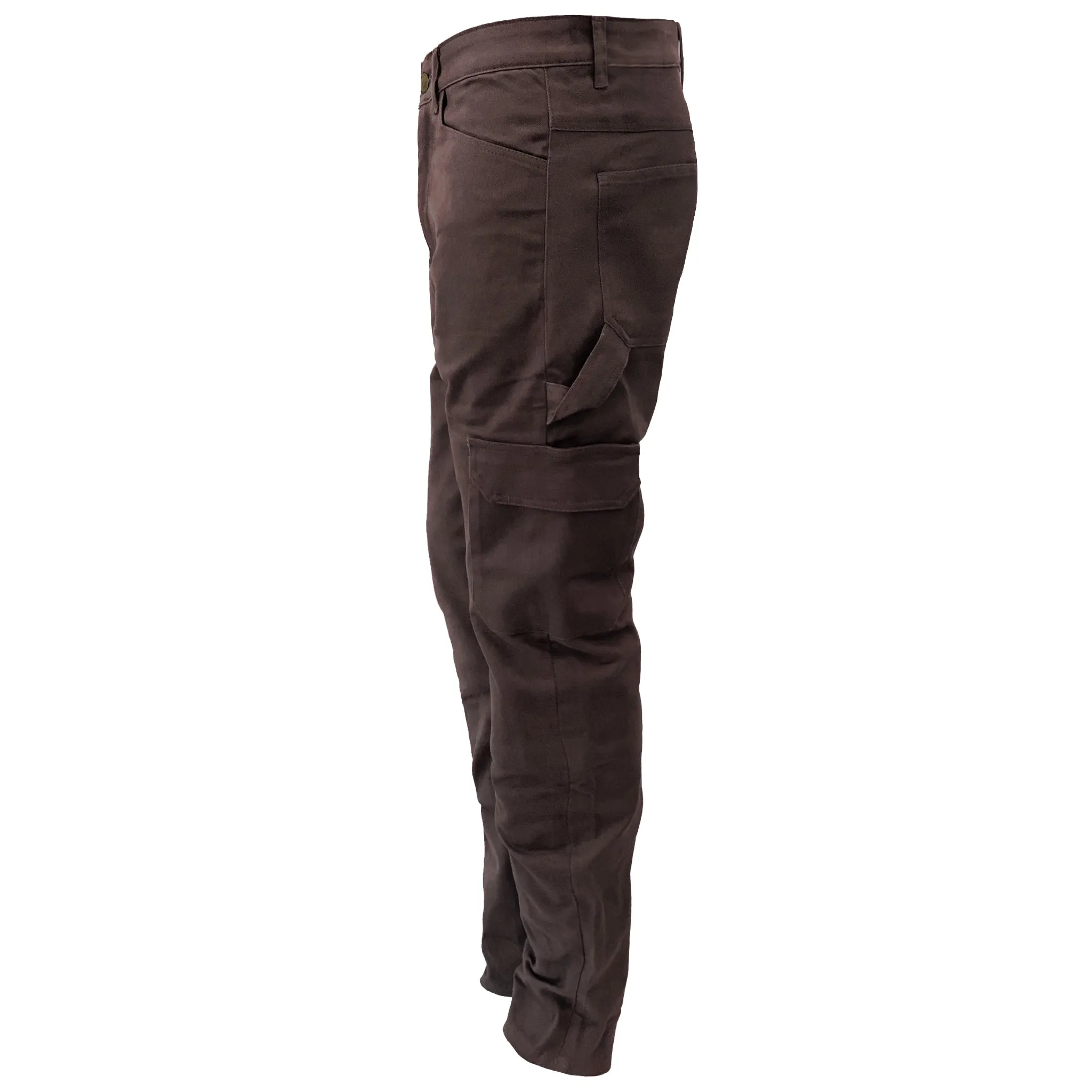 SALE Relaxed Fit Cargo Pants - Dark Coffee with Pads