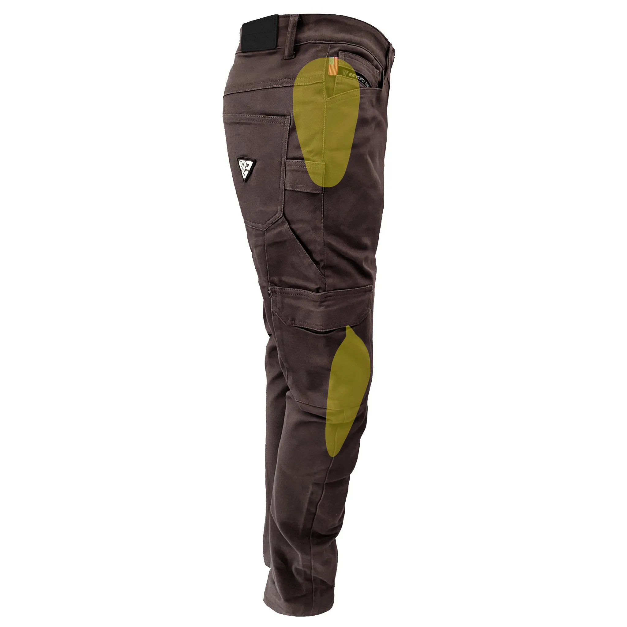 SALE Relaxed Fit Cargo Pants - Dark Coffee with Pads