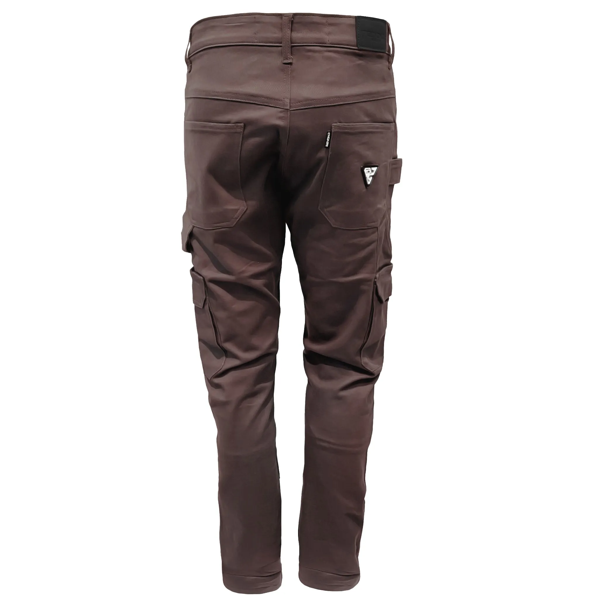 SALE Relaxed Fit Cargo Pants - Dark Coffee with Pads