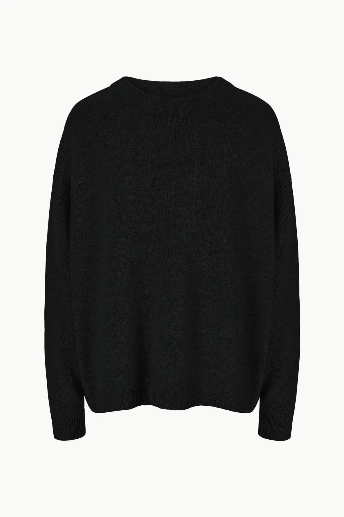 SERRANO CASHMERE RELAXED CREW | BLACK