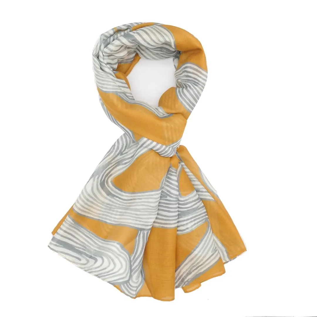 Shifting Shapes Mustard Yellow Scarf