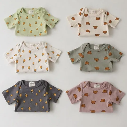 Short Sleeve Cotton Onesies (Lemons, Pineapples or Bears)