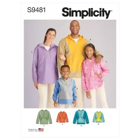 Simplicity Sewing Pattern S9481 UNISEX TOP SIZED FOR CHILDREN, TEENS, AND ADULTS