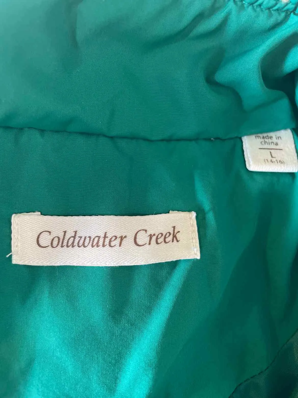 Size Large Coldwater Creek Green Women's Vest