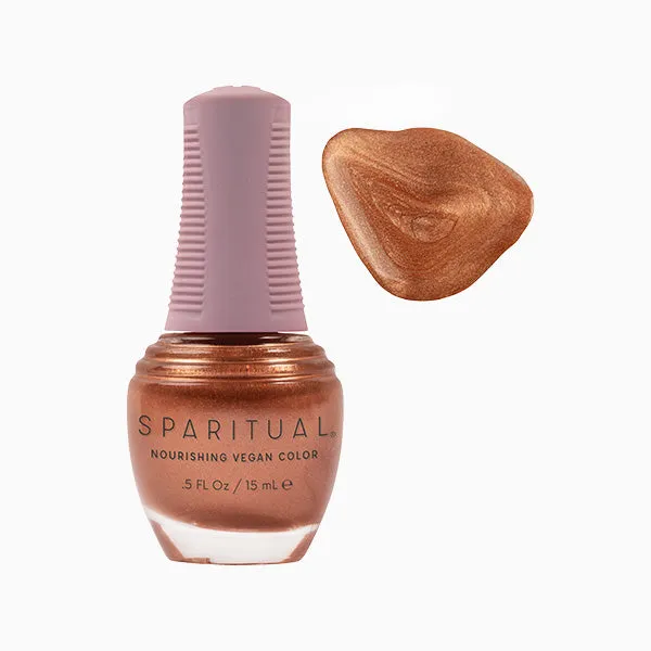 Sparitual Nourishing Lacquer Polish - Vibrant Energy - Soft Copper Shimmer - 15ML