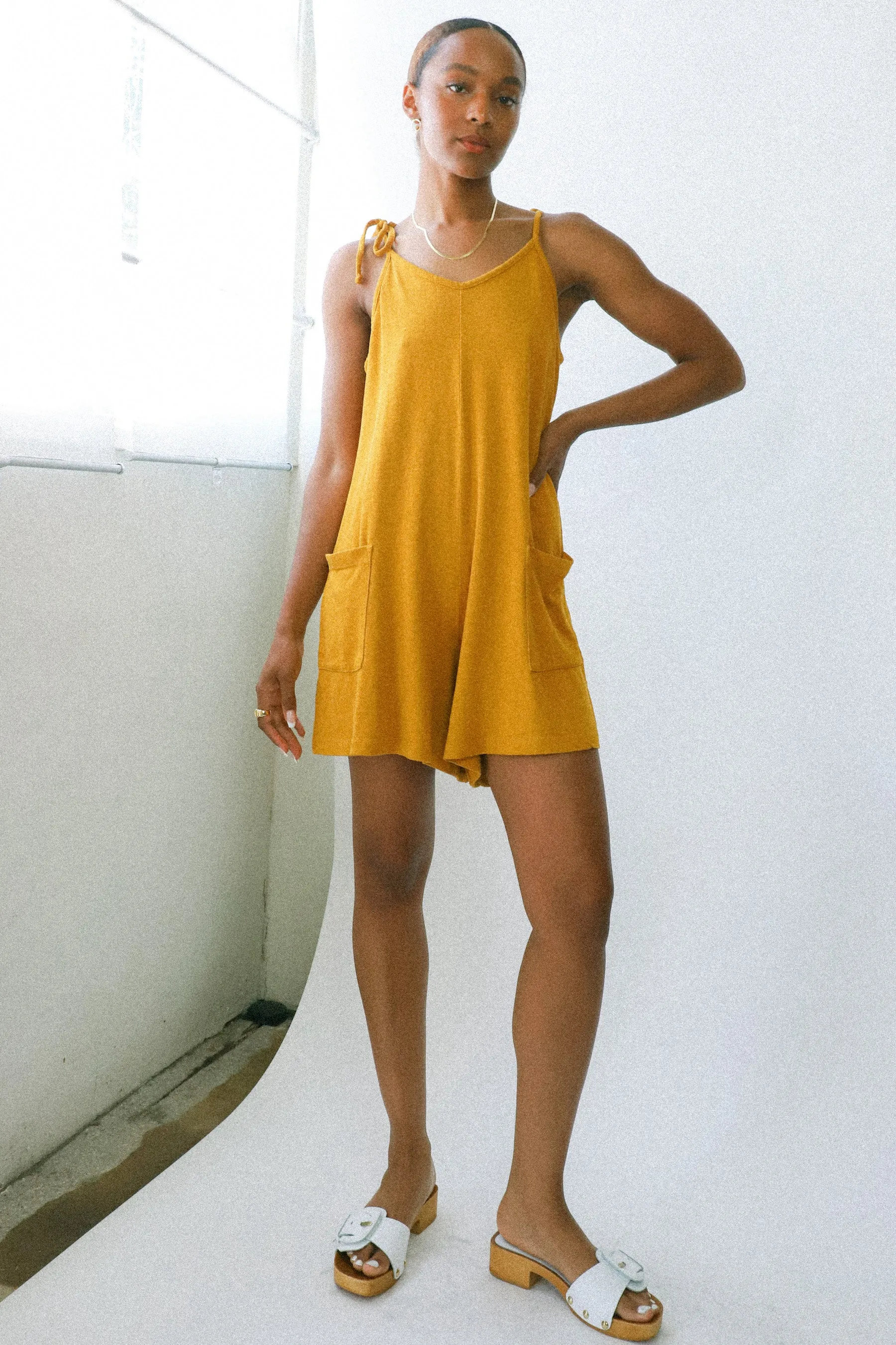 Spicy Mustard Sespe Short Romper