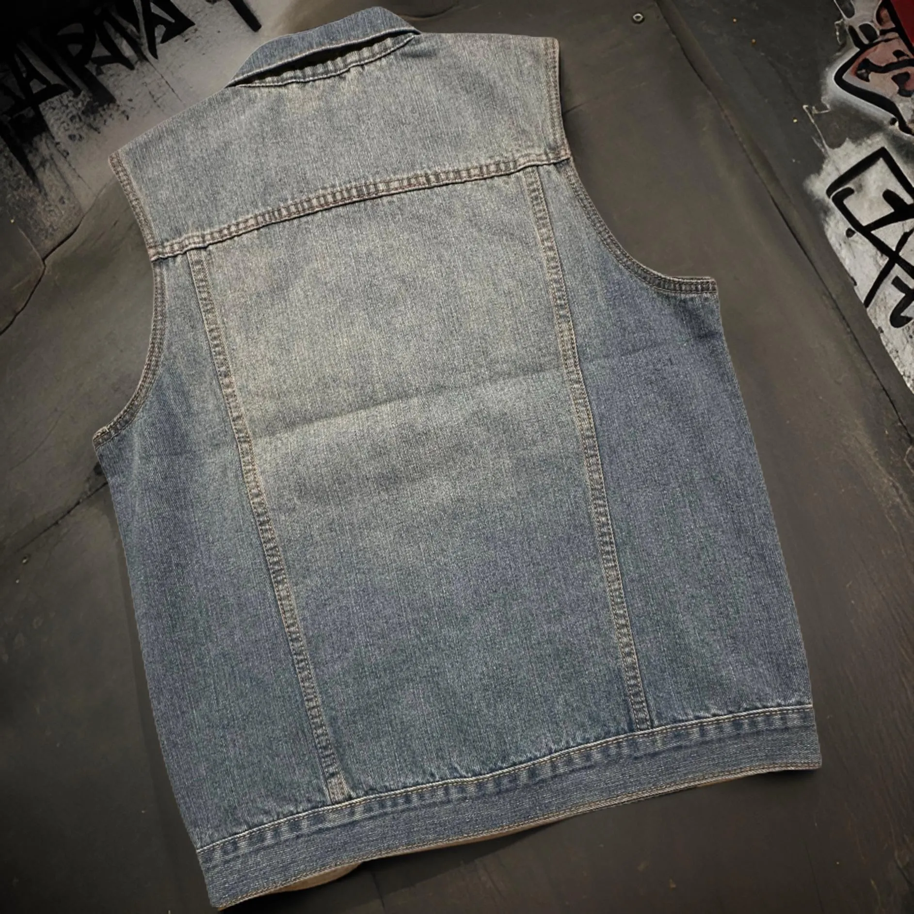 *STEAM PUNK* DENIM VEST (BUTTON UP)