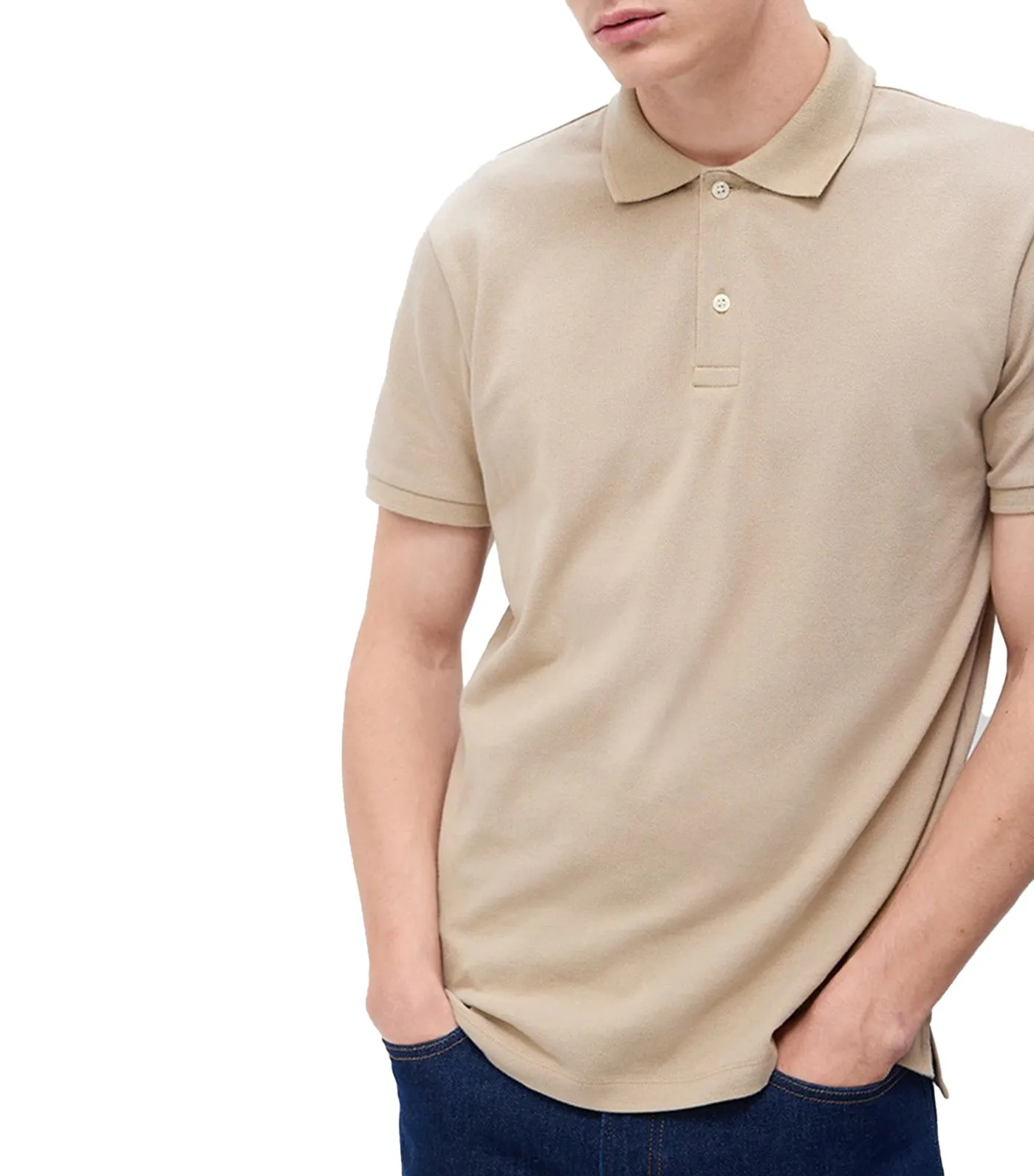 Stretch Pique Polo Shirt Khaki