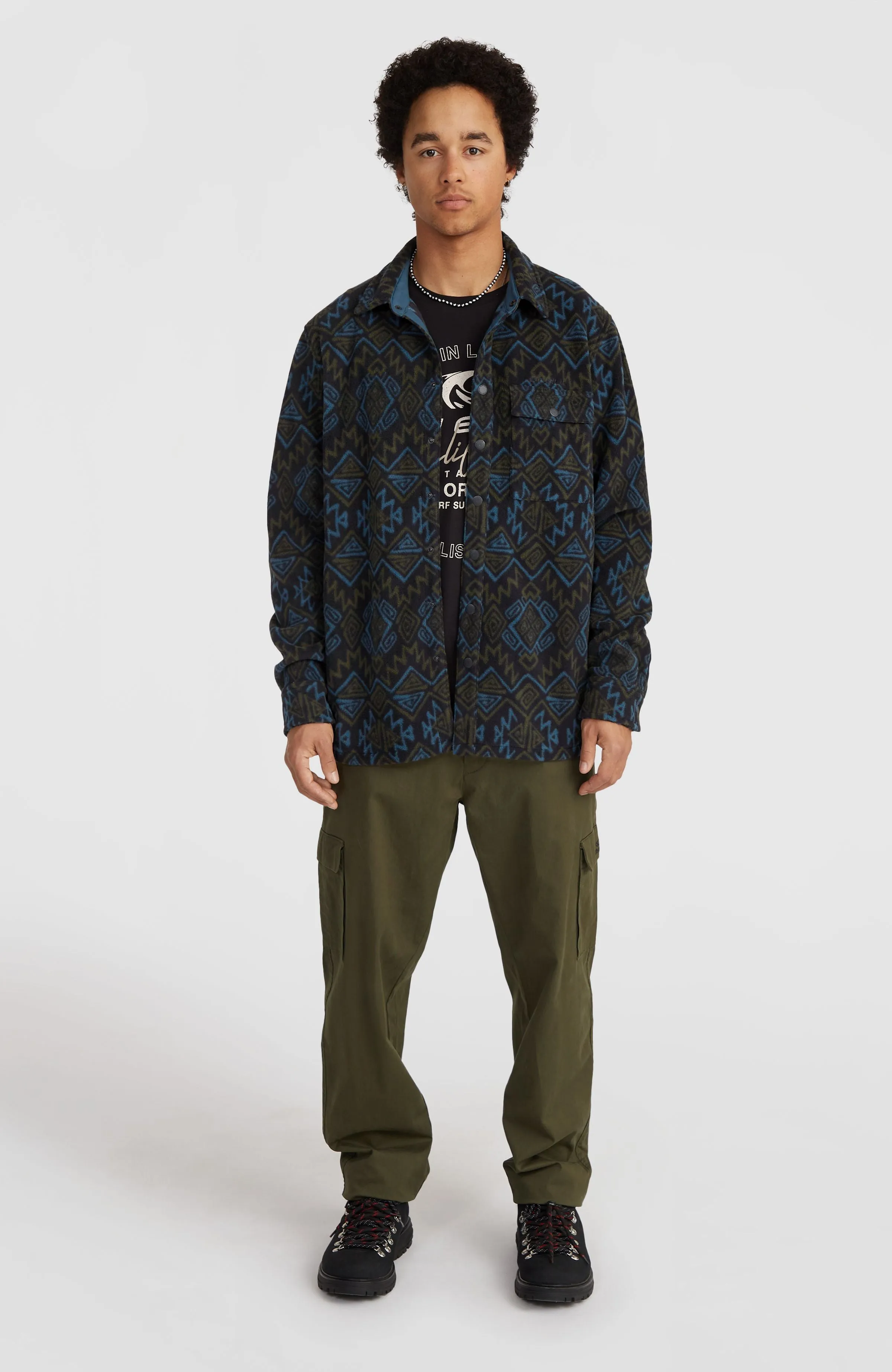 Superfleece Shirt | Black Retro Ikat