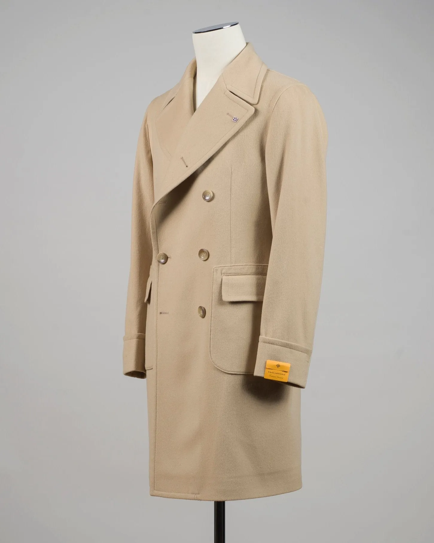 Tagliatore Double-Breasted Wool & Cashmere Overcoat / Light Camel