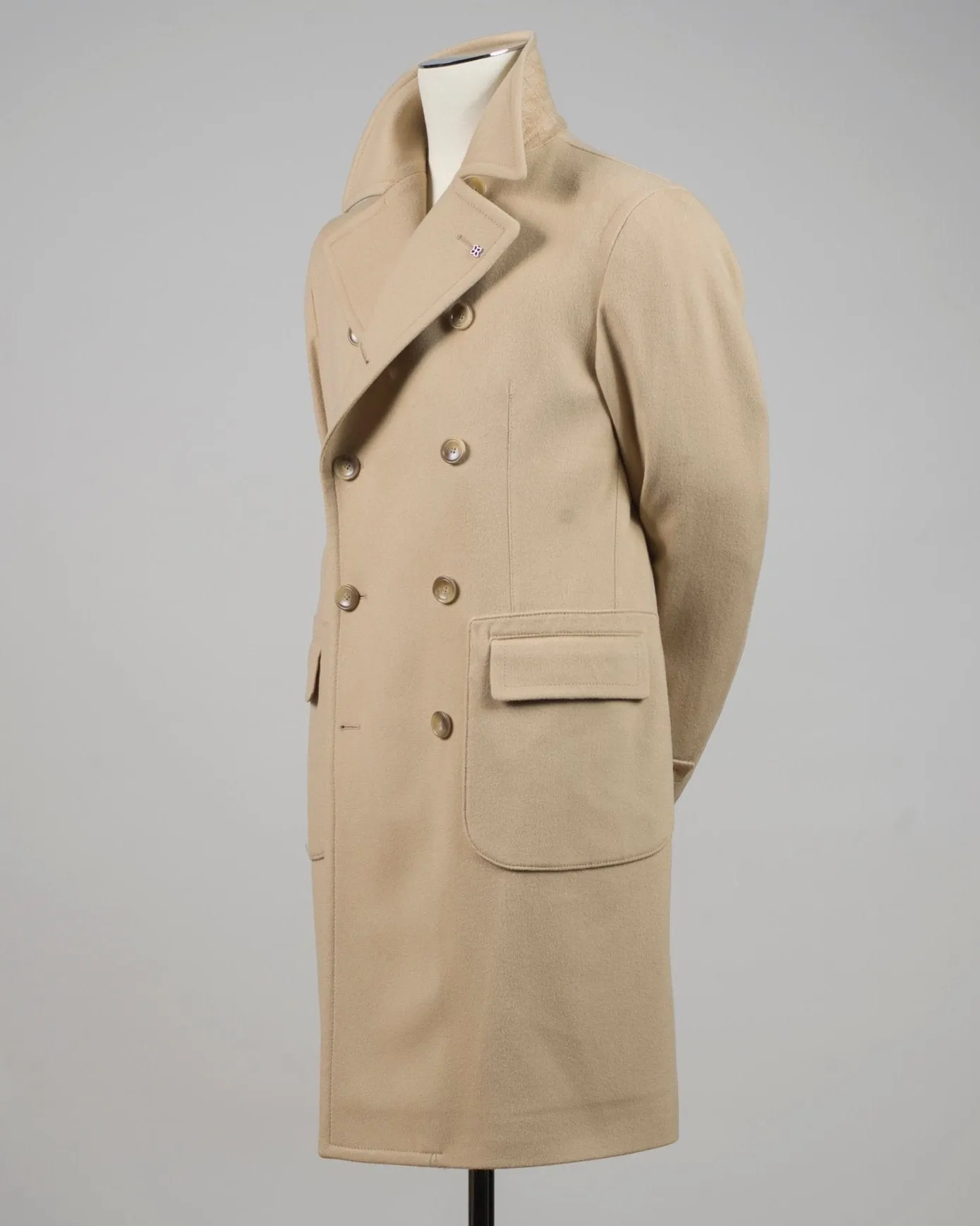 Tagliatore Double-Breasted Wool & Cashmere Overcoat / Light Camel