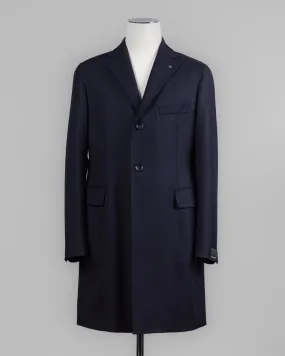 Tagliatore Water Repellent Wool Overcoat / Navy