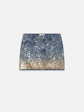 The Atelier Champagne Skirt -- Gold Embellished