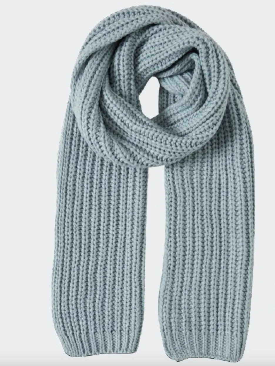 The Montana Chunky Knit Scarf - Ice Blue