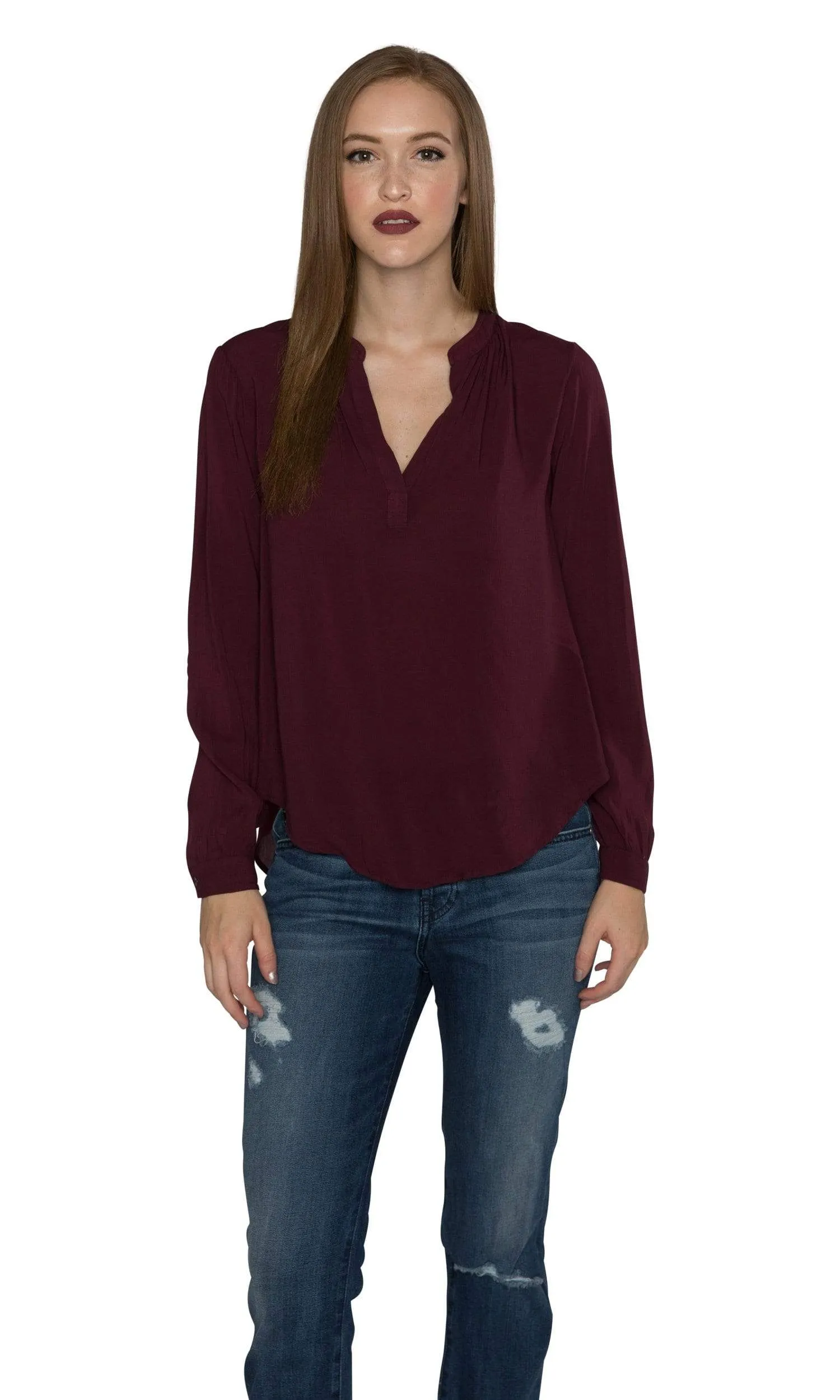 Velvet by Graham & Spencer Rosie03 Rayon Challis V Neck Top