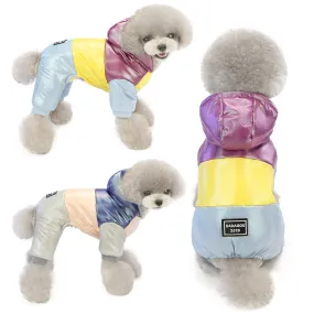 Warm dog clothes rainbow cotton coat pet clothes