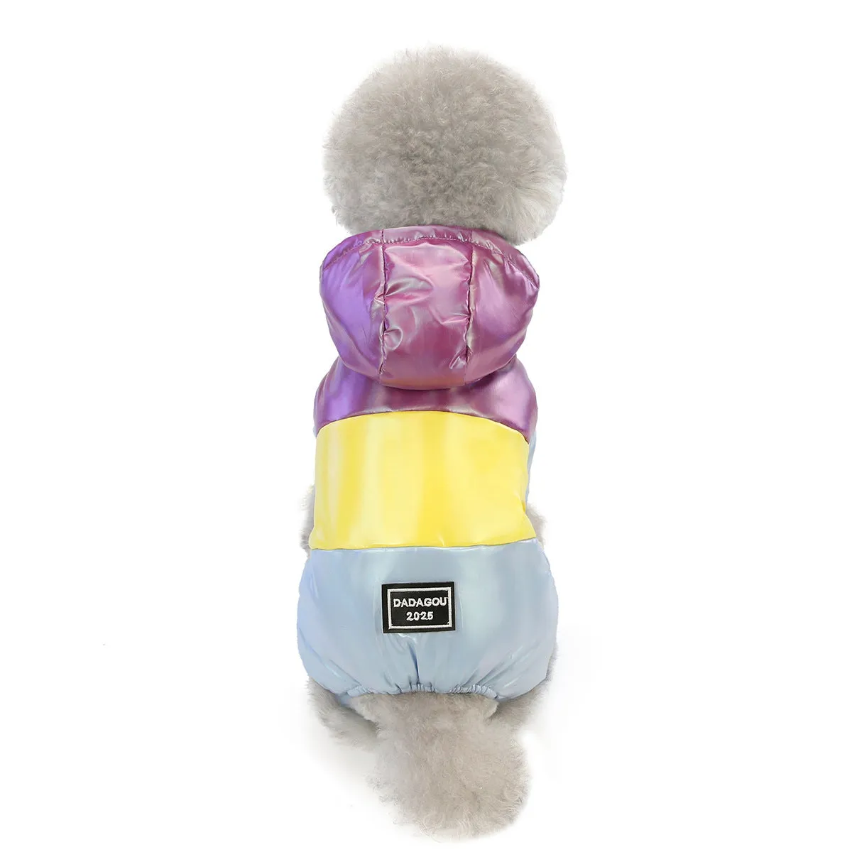 Warm dog clothes rainbow cotton coat pet clothes