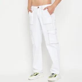 White Carpenter Cargo Pants