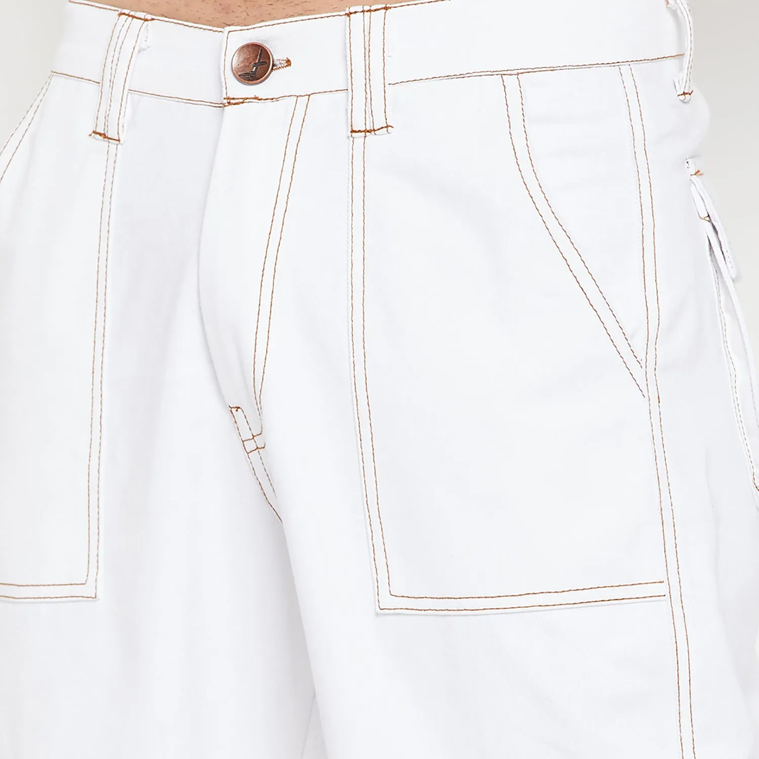 White Carpenter Cargo Pants