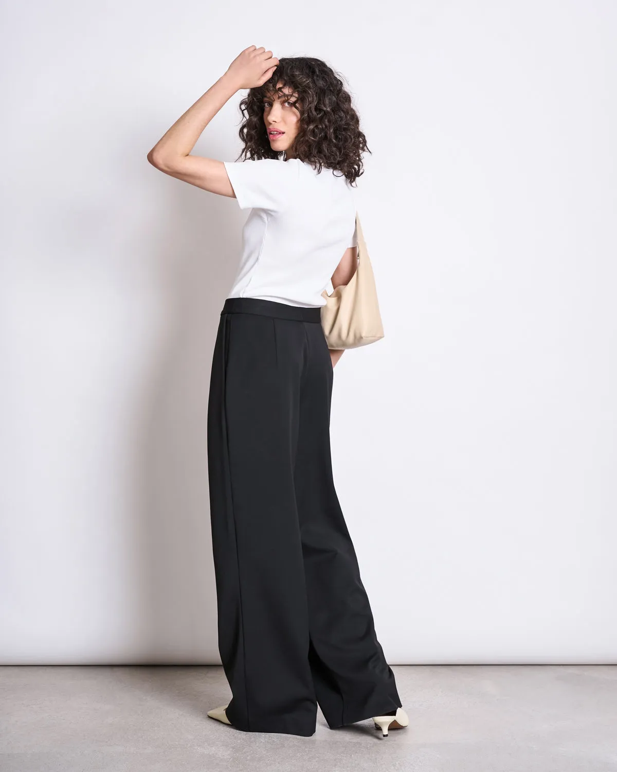 WIDE PANTS GIZA BLACK