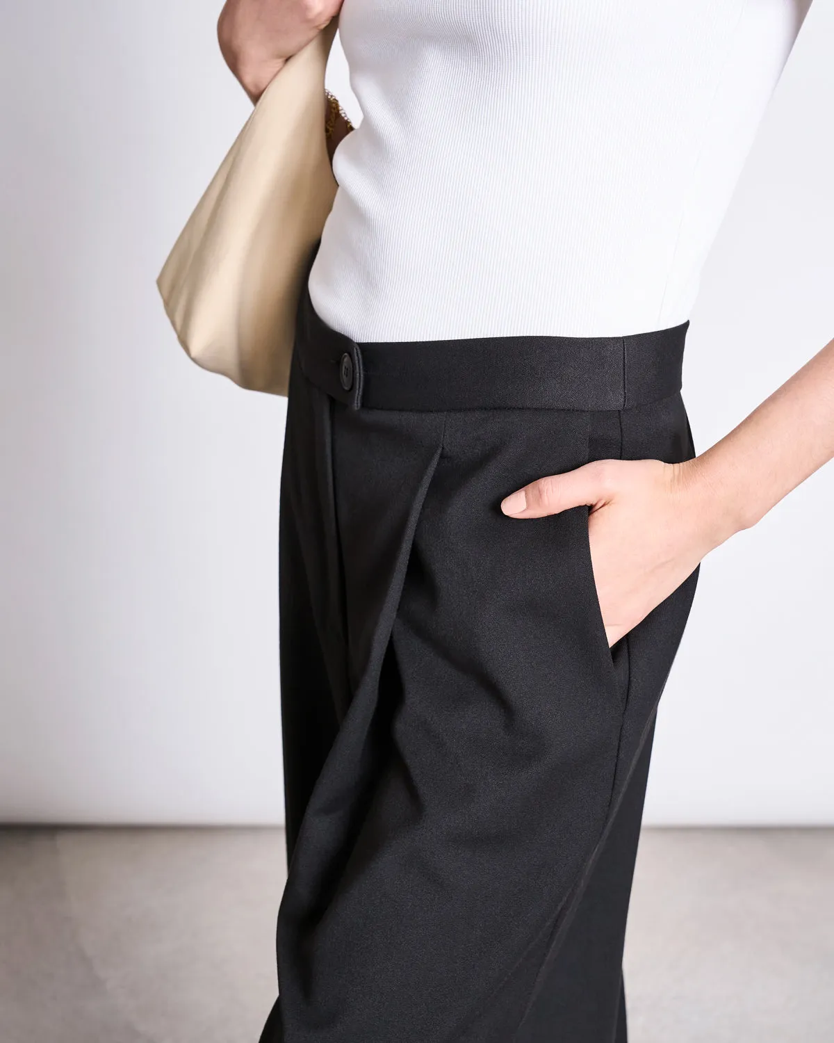 WIDE PANTS GIZA BLACK