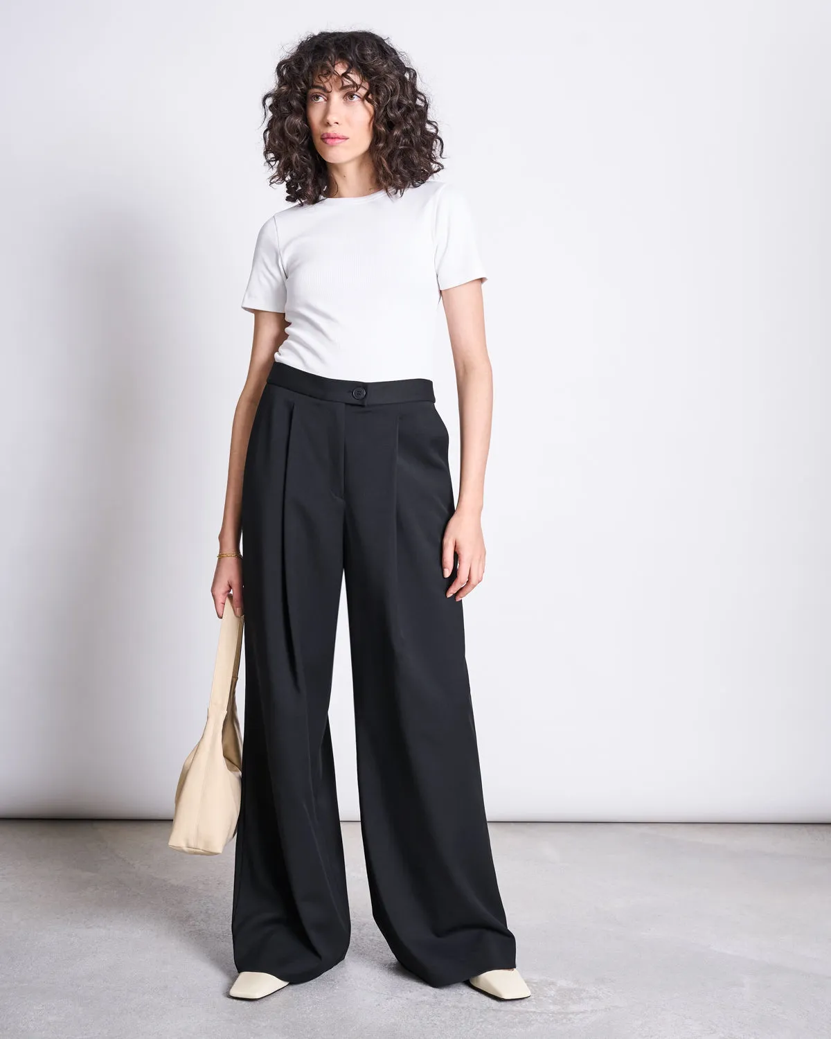 WIDE PANTS GIZA BLACK