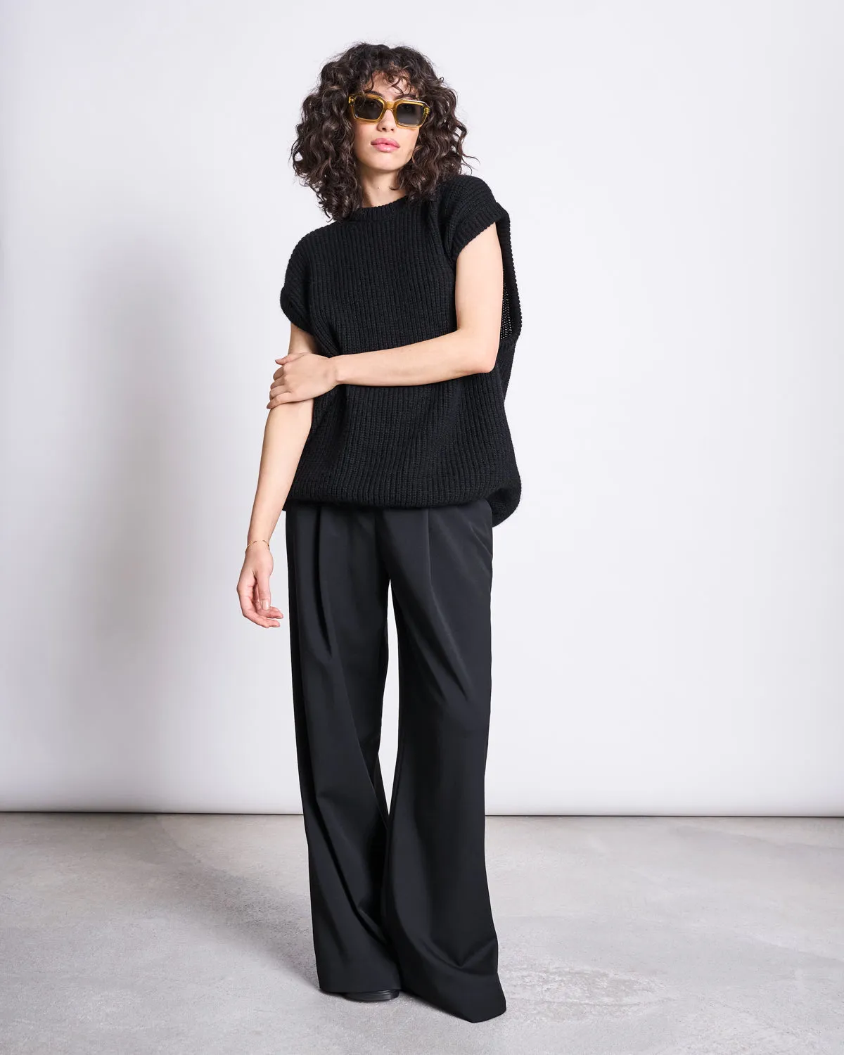 WIDE PANTS GIZA BLACK