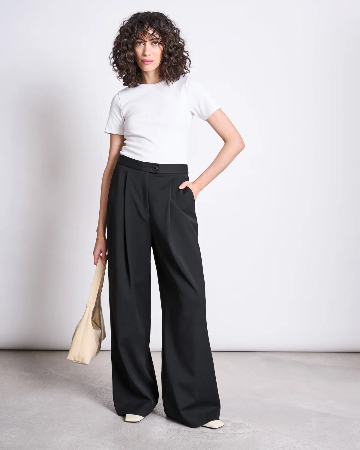 WIDE PANTS GIZA BLACK