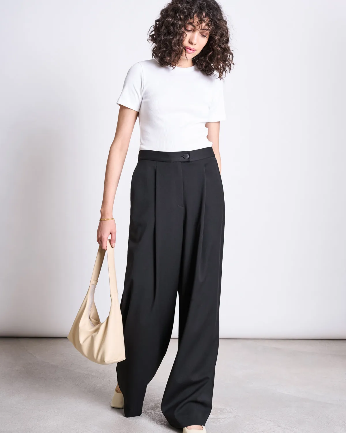 WIDE PANTS GIZA BLACK