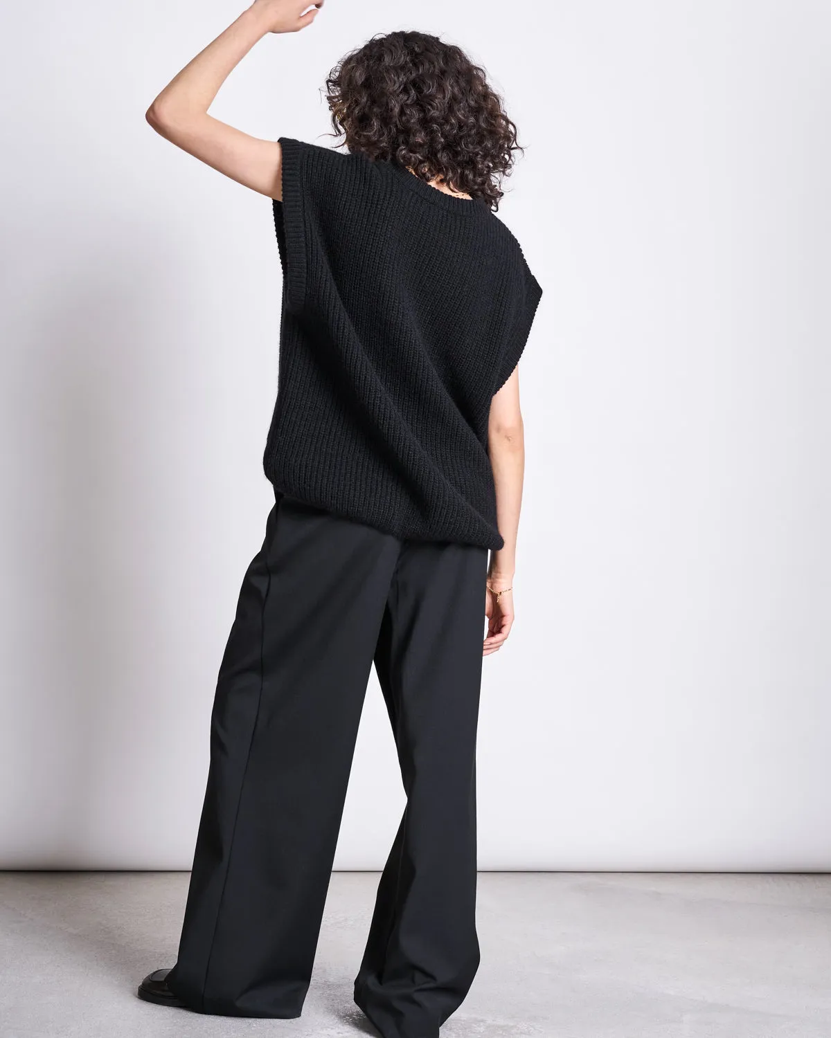 WIDE PANTS GIZA BLACK