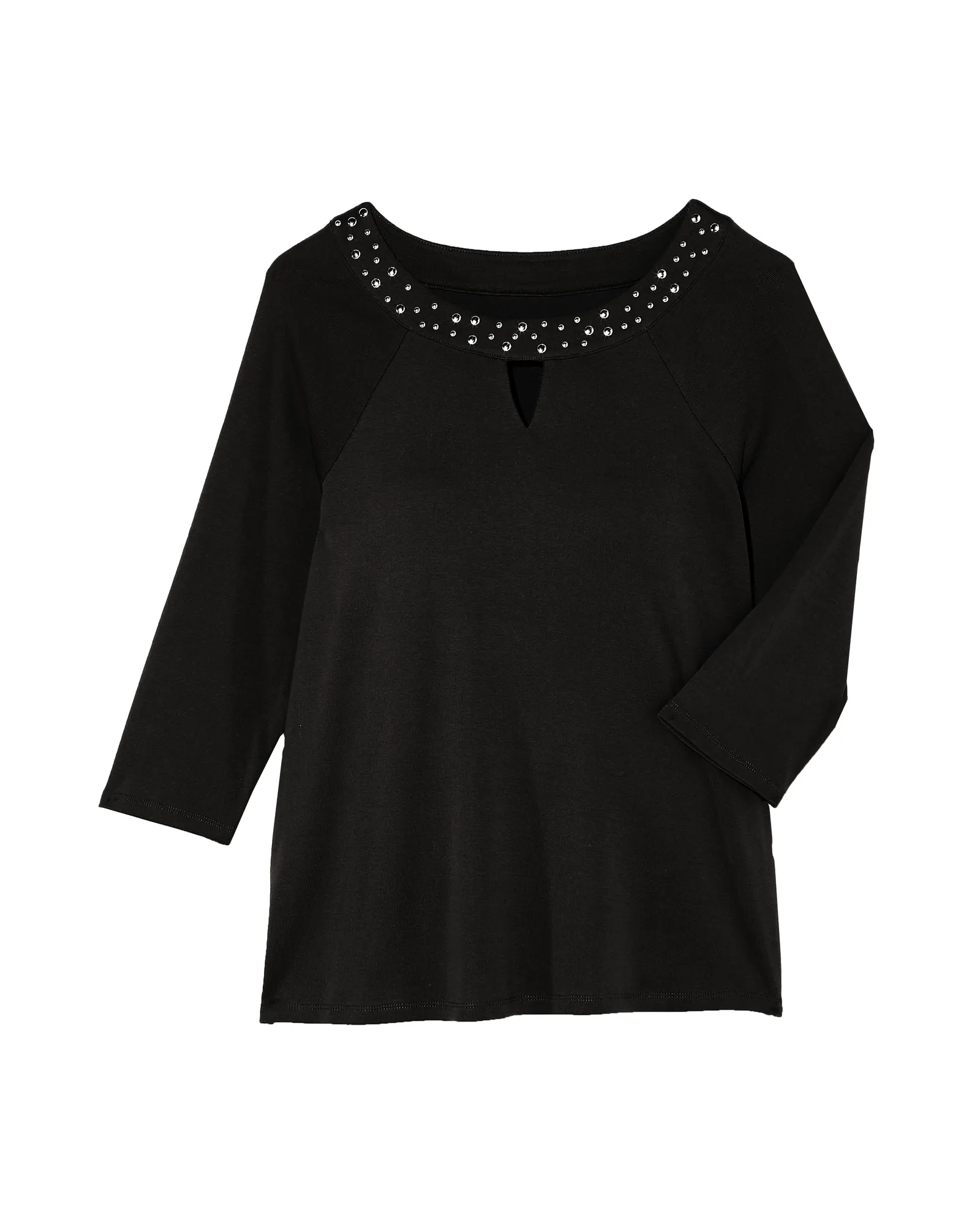 Winnie Embellished Keyhole Top | Black