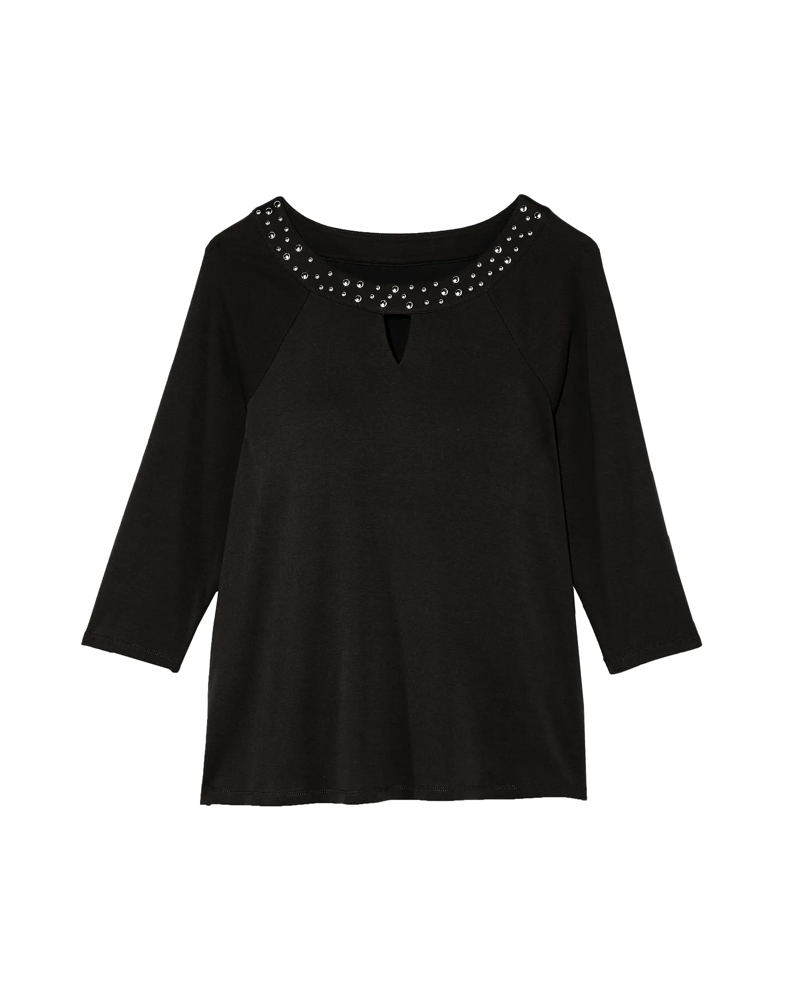 Winnie Embellished Keyhole Top | Black