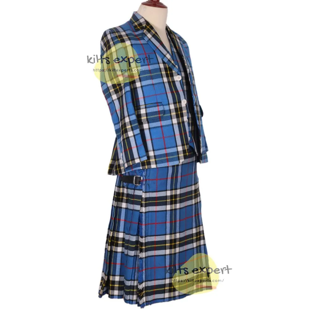 Women Thompson Dress Blue Tartan jackets With Vest (Available In upto 65 Tartans)