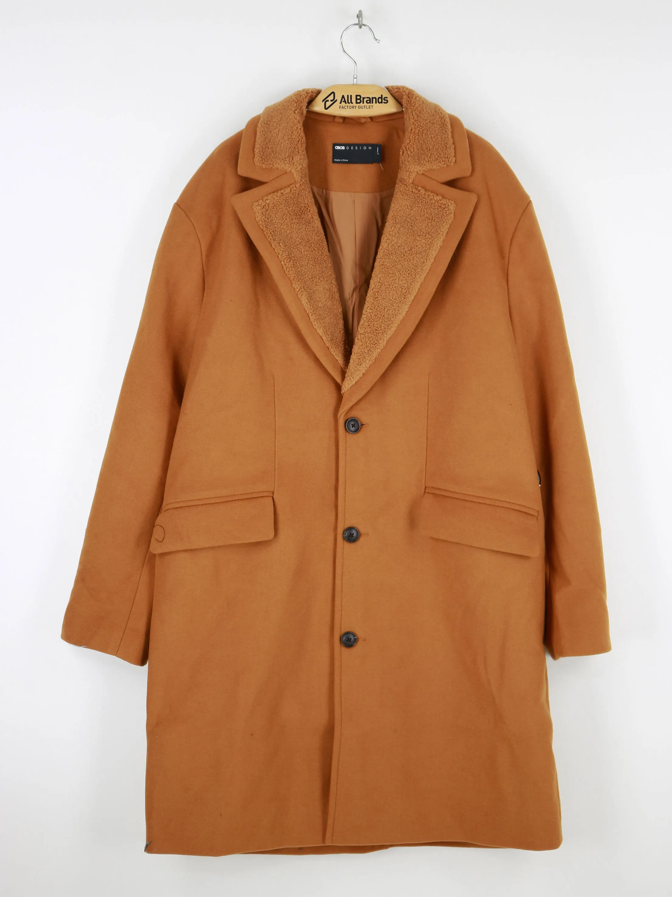 Women's Plain solid Coat,Camel