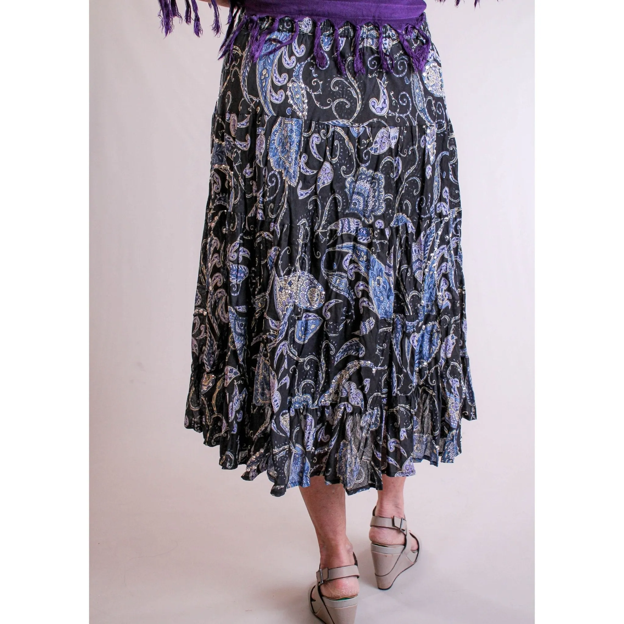 Wonderous Art Mid Length Sequin Skirt