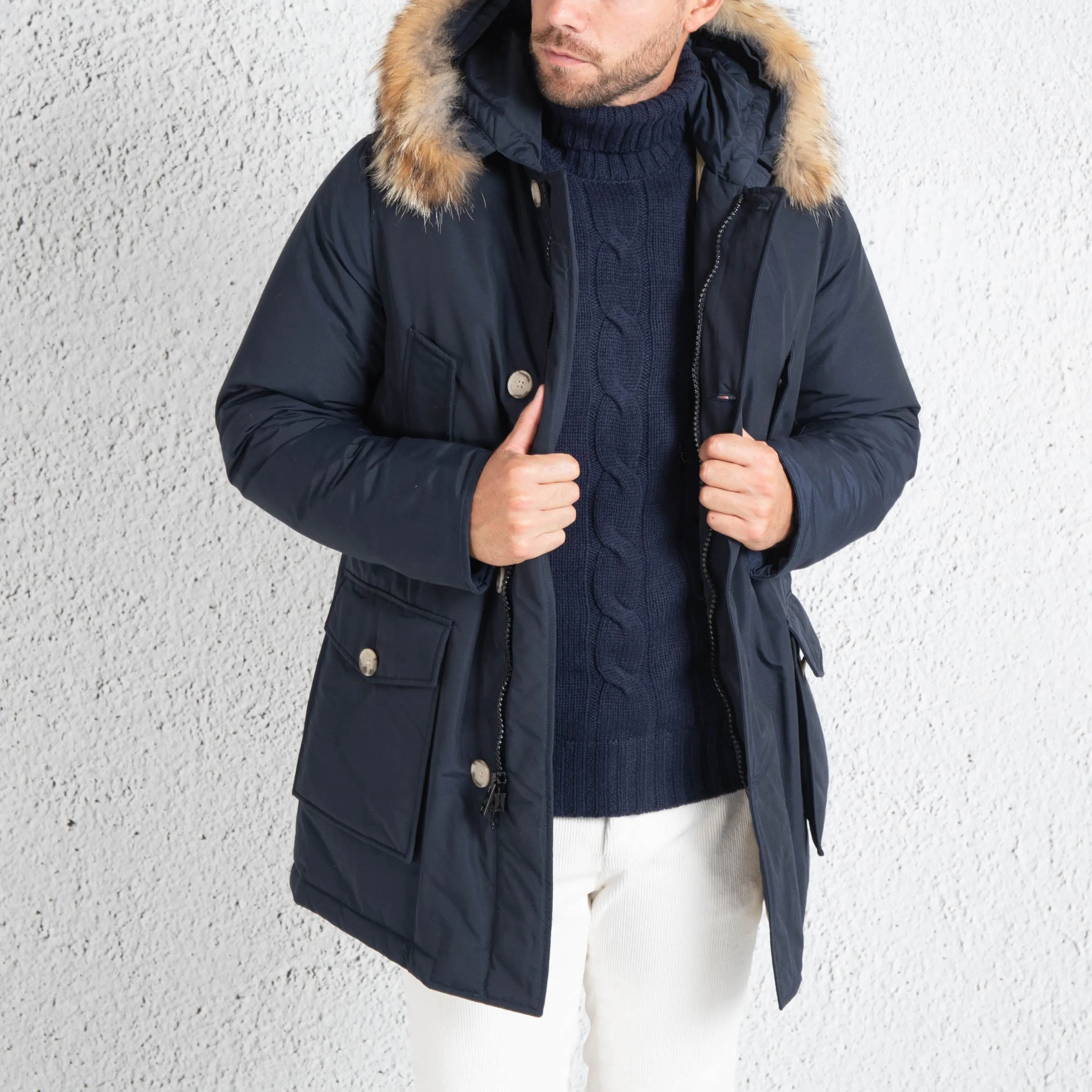 Woolrich Artic Parka 4 Tasche Blu Uomo