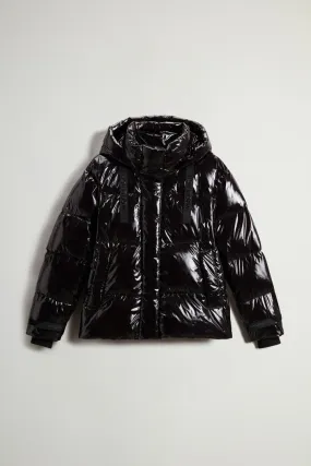 Woolrich Super Glossy Short Parka Nero Donna