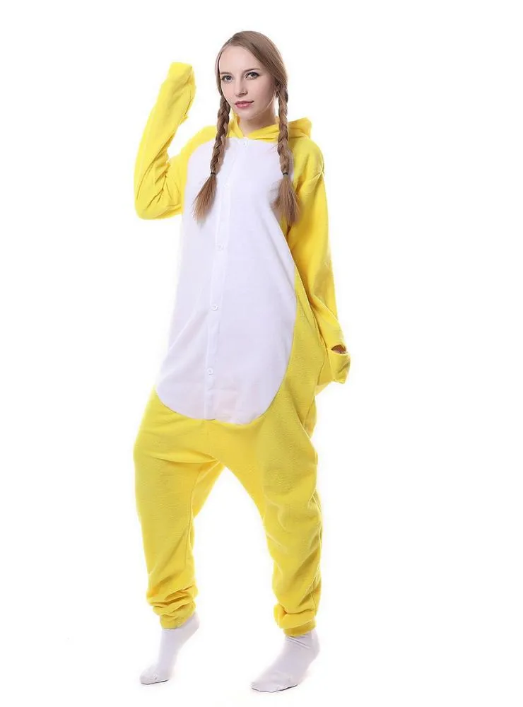 YELLOW DUCK ONESIE PAJAMA ANIMAL SLEEPWEAR WOMEN