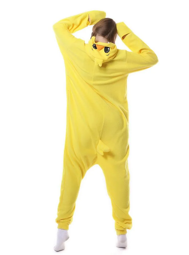 YELLOW DUCK ONESIE PAJAMA ANIMAL SLEEPWEAR WOMEN