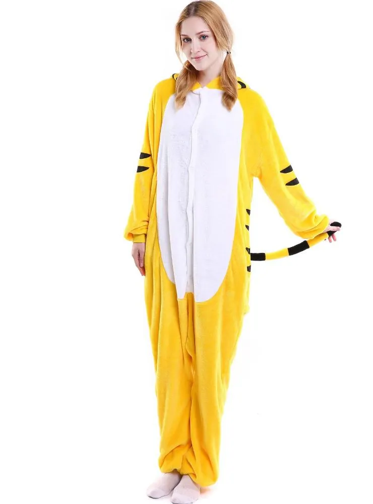 YELLOW TIGER ONESIES ANIMAL PAJAMAS ONE SLEEPWEAR