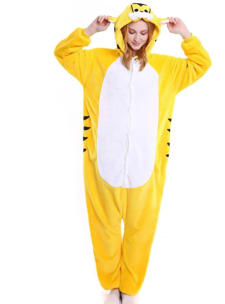 YELLOW TIGER ONESIES ANIMAL PAJAMAS ONE SLEEPWEAR