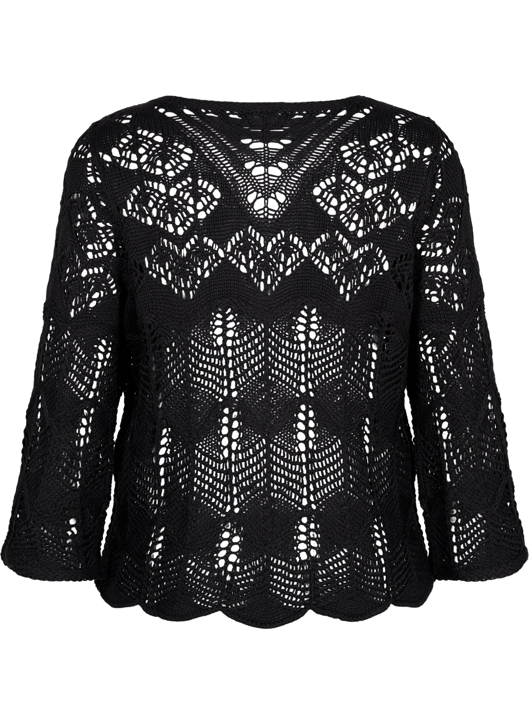 Zizzi Darline Knit Blouse in Black